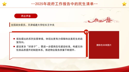 学习2025年政府工作报告中的民生清单社区ppt