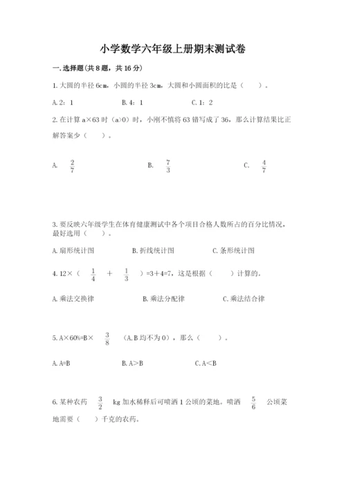 小学数学六年级上册期末测试卷附完整答案（典优）.docx