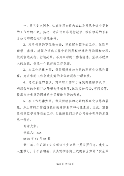 公司安全保证书5篇范文.docx