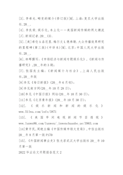 2022毕业论文开题报告范文.docx