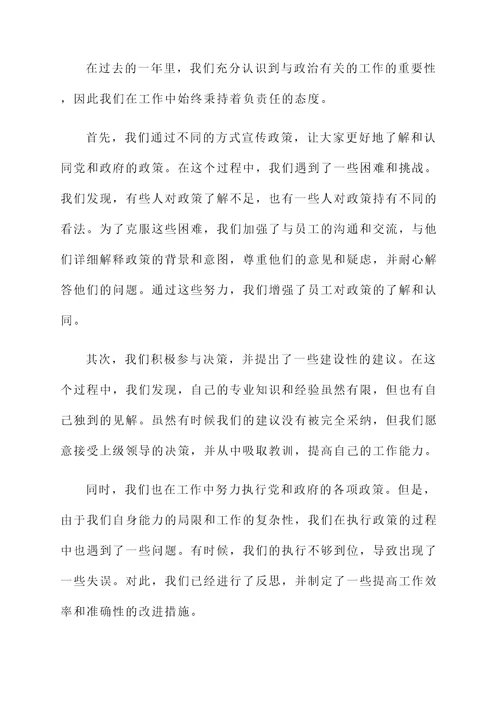 与政治有关工作总结汇报