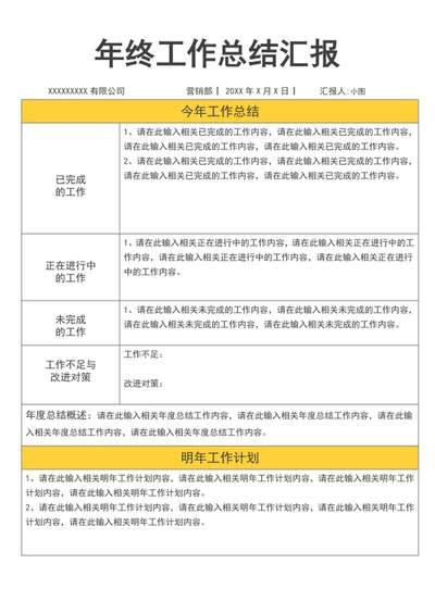 年终工作总结汇报