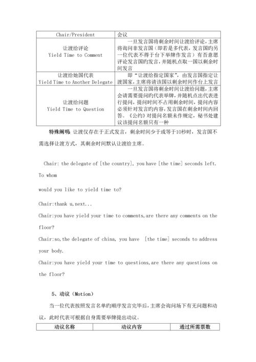 模拟联合国大会标准流程及培训指导.docx