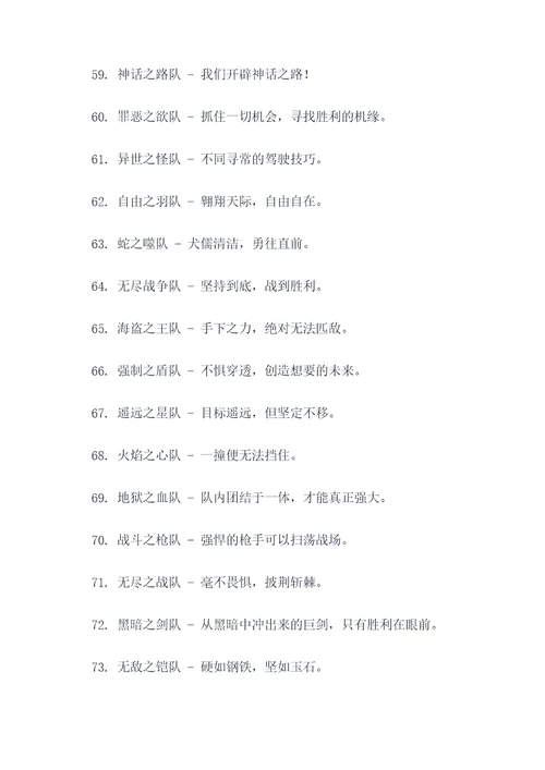 有气势的队名和励志口号
