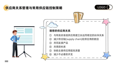 黄色卡通供应商关系管理培训PPT模板宣传PPT动态PPT