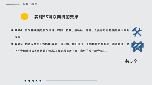 黄蓝双色简约几何现场6S和目视化改善安全教育PPT模板6S管理培训