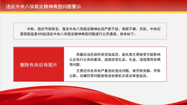 2024年10月党课违反中央八项规定精神典型问题警示学习党课PPT
