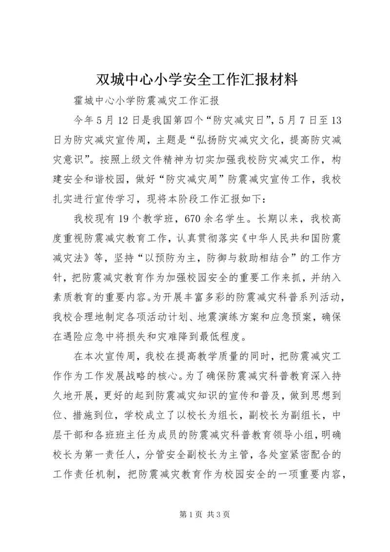 双城中心小学安全工作汇报材料 (5).docx