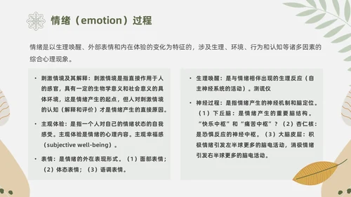 绿色花卉文艺心理学课件PPT情绪管理