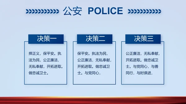 蓝色公安警察风采展示动态PPT模板