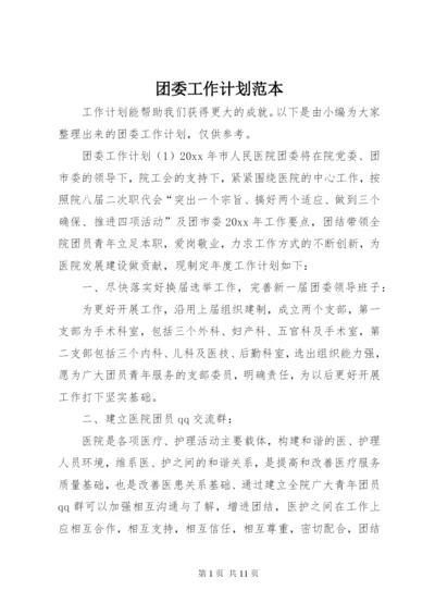 团委工作计划范本.docx
