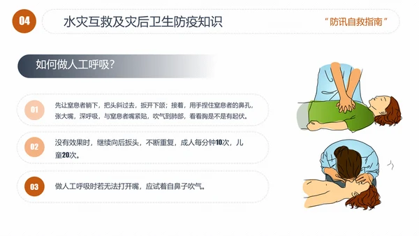 汛期洪灾落水自救知识培训PPT课件