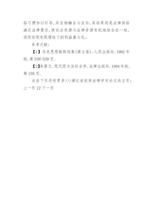 湖北省优秀法律学术论文精选.docx