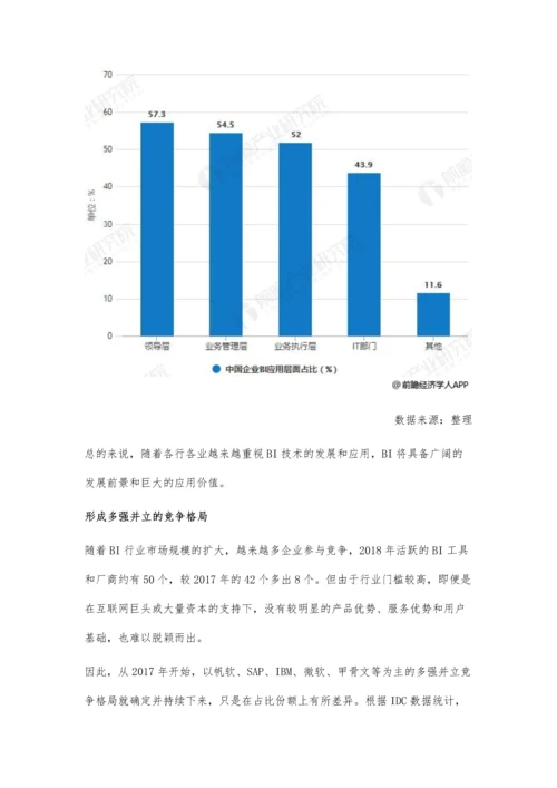 中国商业智能行业市场现状及发展前景分析-应用层面不断扩散带来新市场需求.docx