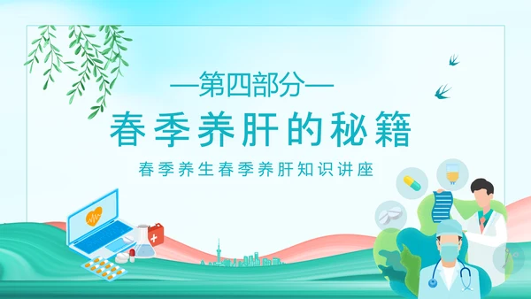 春季养生养肝知识讲座动态PPT模板