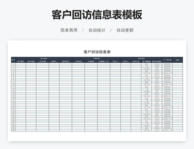 客户回访信息表模板