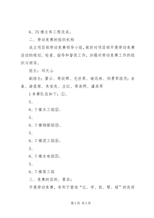 项目部关于劳动竞赛的实施方案.docx