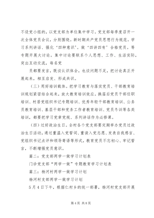 村党支部两学一做学习计划.docx