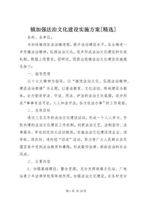 镇加强法治文化建设实施方案[精选].docx