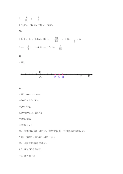 小升初数学综合练习试题及答案（真题汇编）.docx