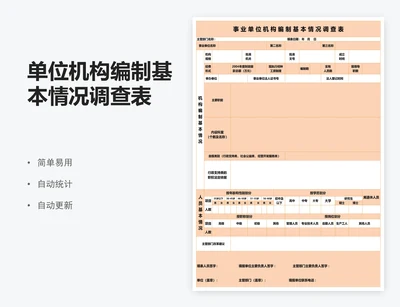 单位机构编制基本情况调查表