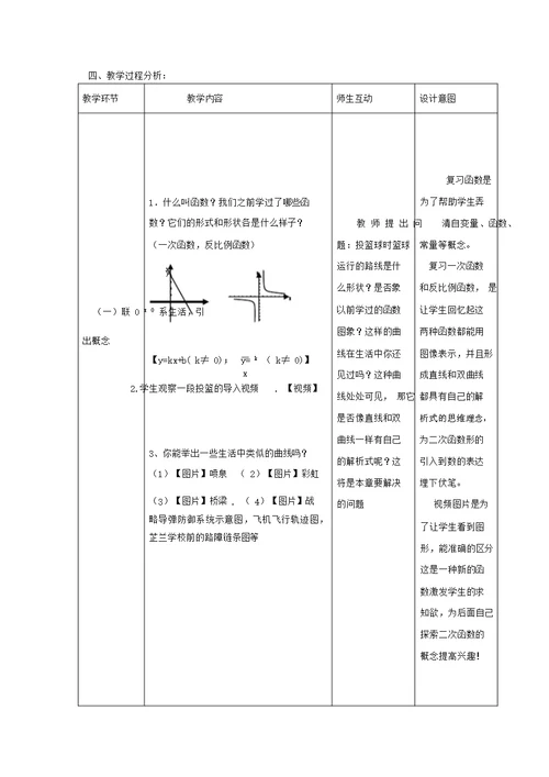 二次函数的概念教学设计