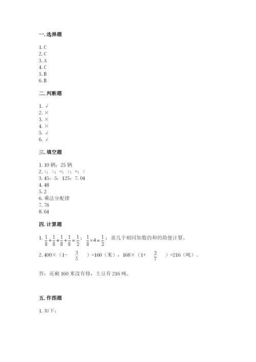西师大版六年级上册数学第一单元 分数乘法 测试卷（预热题）.docx