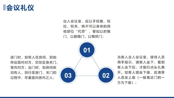 蓝色简约实景企业商务礼仪培训带内容PPT模板