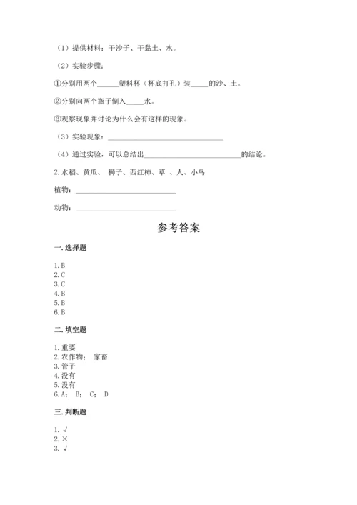 苏教版一年级下册科学期末测试卷（重点班）.docx