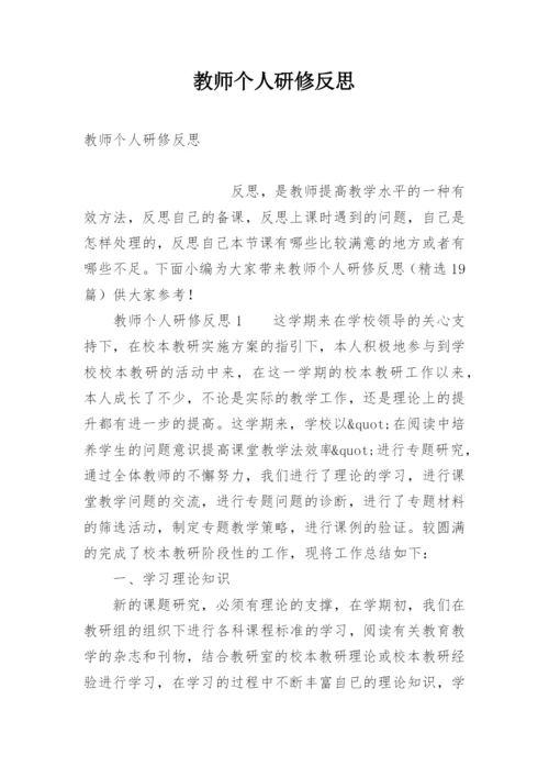 教师个人研修反思.docx