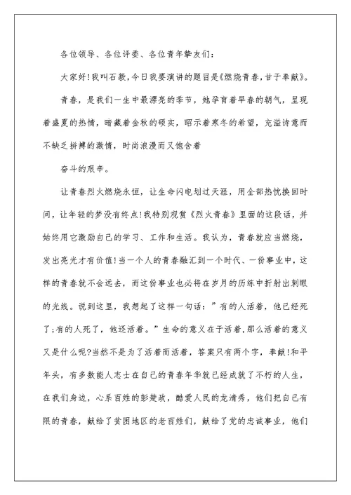 2分钟青春演讲稿500字集锦