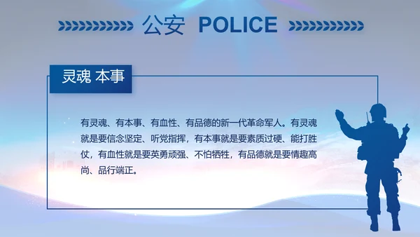 蓝色大气警察公安工作总结汇报PPT
