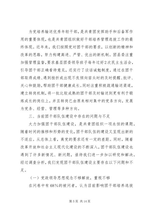 共青团干部队伍建设的调查与思考团县委解放思想调研文章 (2).docx