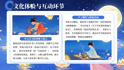 蓝色简约风中元节祭祖活动策划方案PPT模板