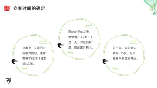 今日立春绿色诗意背景通用PPT模板