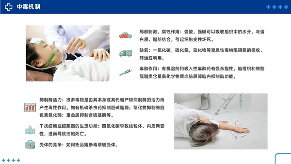 蓝色简约急性中毒知识培训PPT护理
