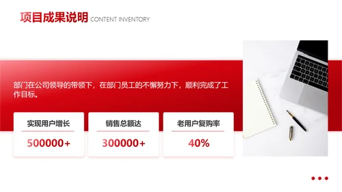 红色商务简约风企业年终总结工作汇报
