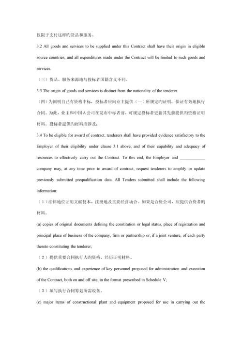 国际关键工程全新招标专项说明书格.docx