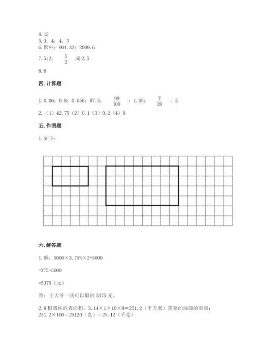 人教版六年级下册数学期末测试卷附完整答案【有一套】.docx