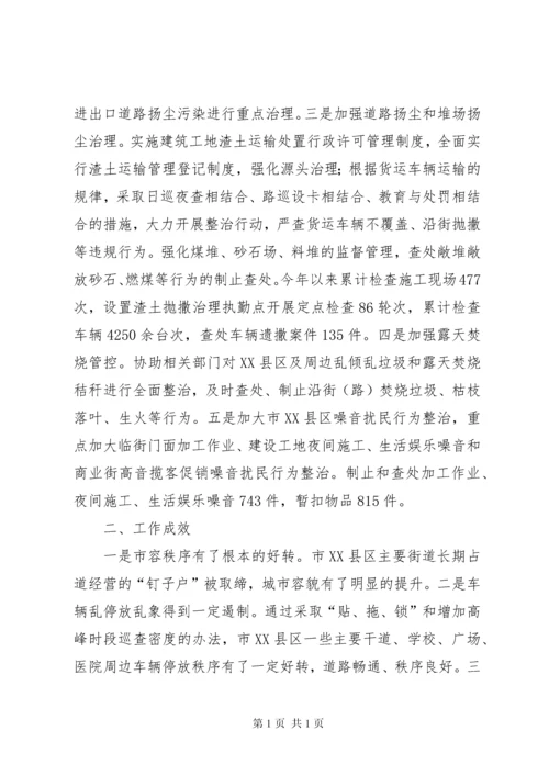 城市管理领域“大排查、大清理、大提升”专项行动开展情况的报告.docx