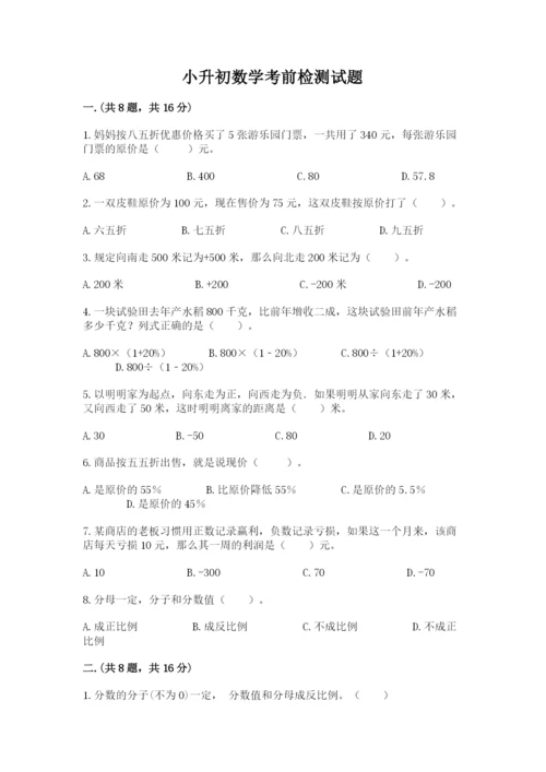 小升初数学考前检测试题（精练）.docx