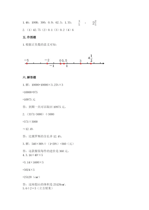 六年级下册数学期末测试卷附参考答案【满分必刷】.docx