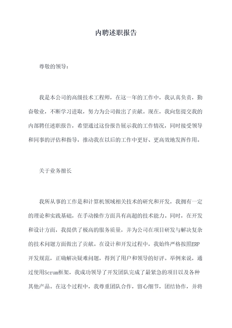 内聘述职报告