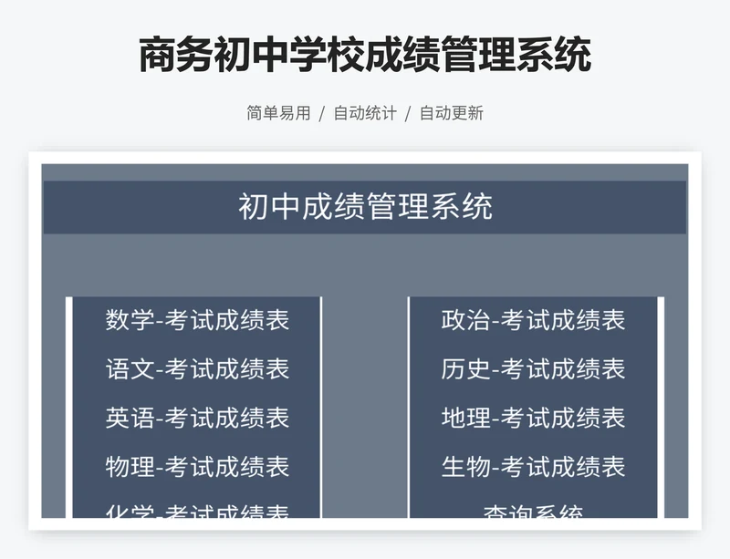 商务初中学校成绩管理系统