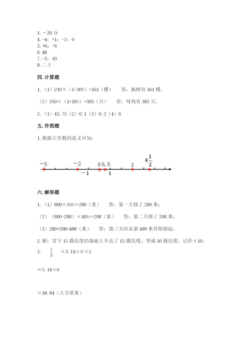 华池县六年级下册数学期末测试卷推荐.docx