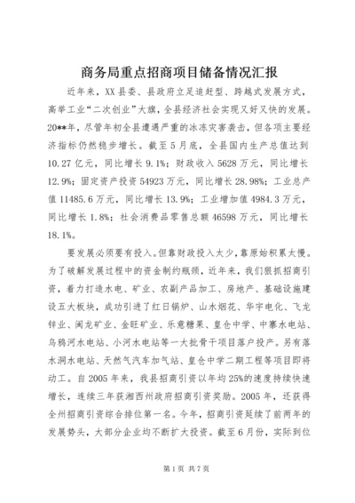 商务局重点招商项目储备情况汇报.docx