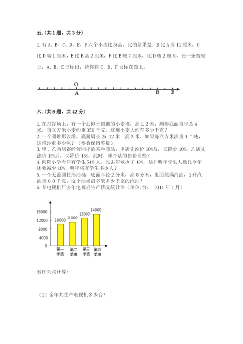 西师大版六年级数学下学期期末测试题附答案【能力提升】.docx