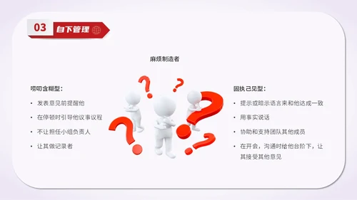 简约风红色五维管理教学培训科普PPT领导力