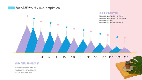 蓝粉色数据报告PPT模板