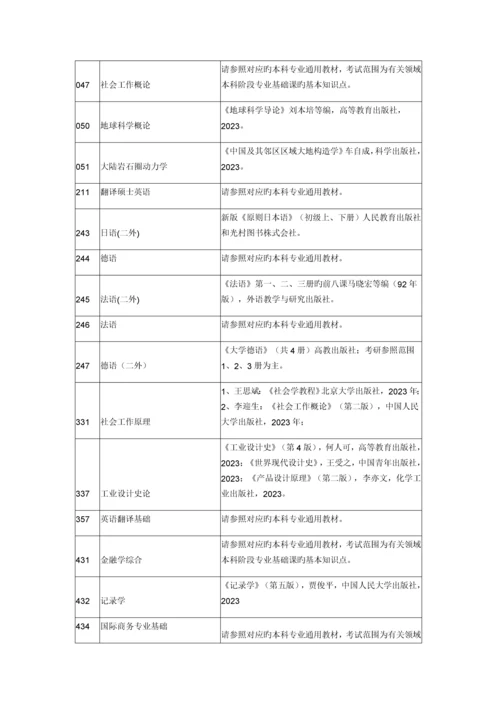 2023年河海大学硕士研究生入学考试自命题科目参考书目【汇总】.docx